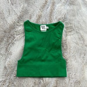 Saturated green, cropped tank, size XS/S
